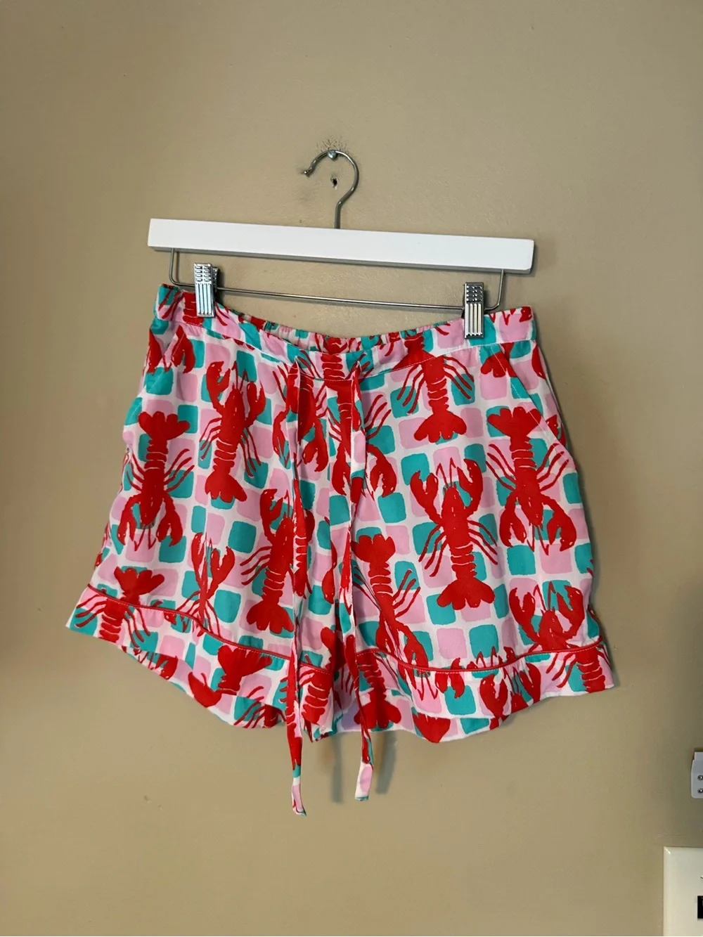 Bouffant’s and Broken Hearts Lobster Print Short Pajama Set